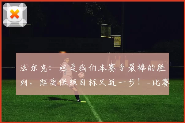 法尔克:这是我们本赛季最棒的胜利,距离保级目标又近一步!_比赛_富勒姆_球迷